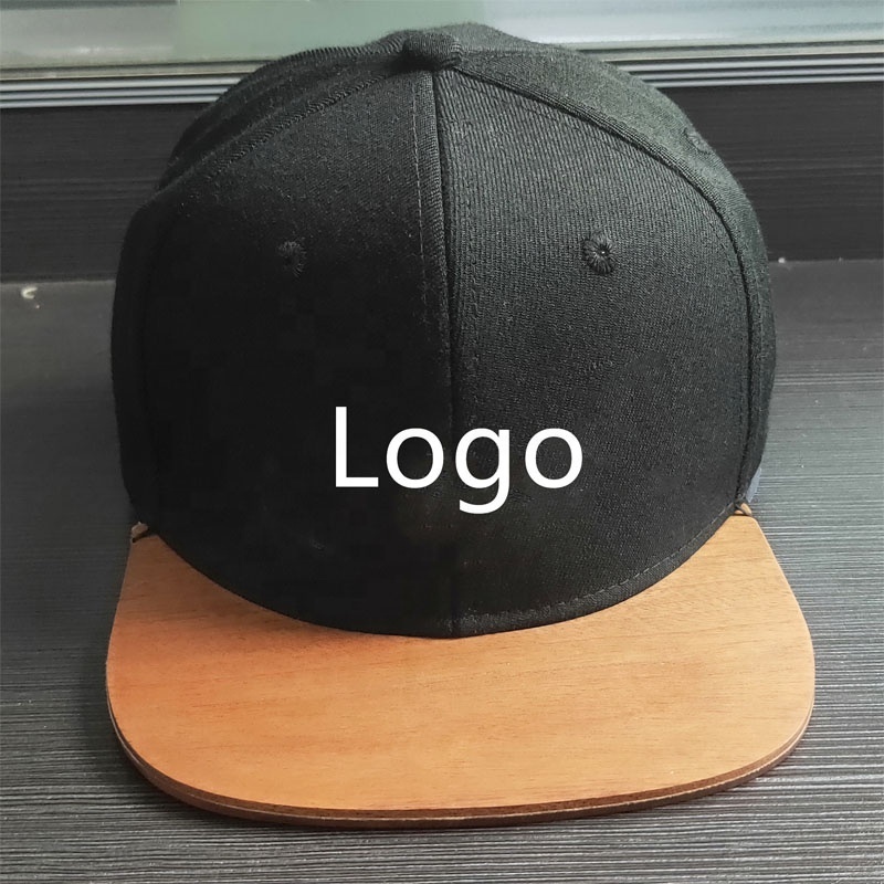 Custom Flat Wood Brim Hat Snapback Hats