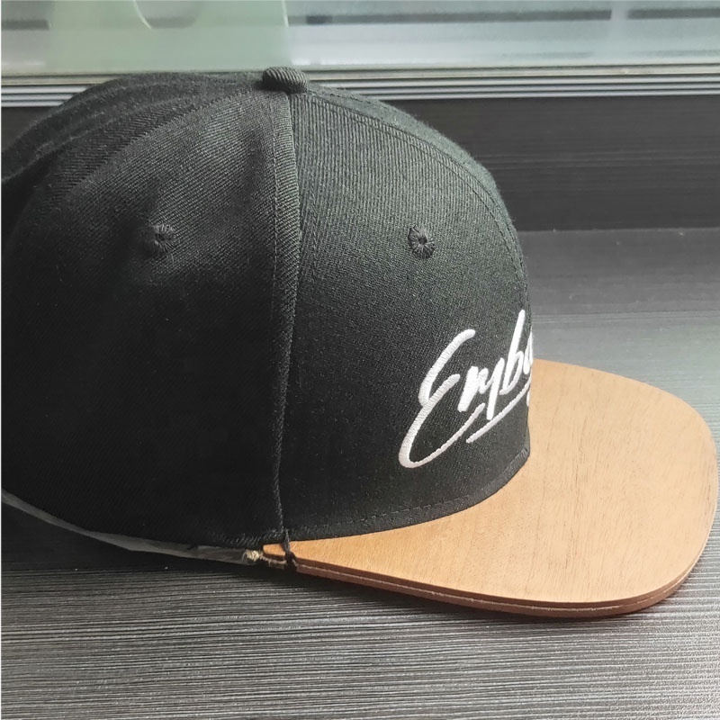 Custom Flat Wood Brim Hat Snapback Hats