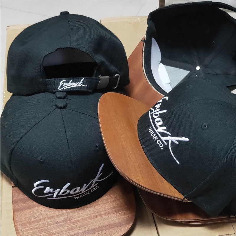 Custom Flat Wood Brim Hat Snapback Hats