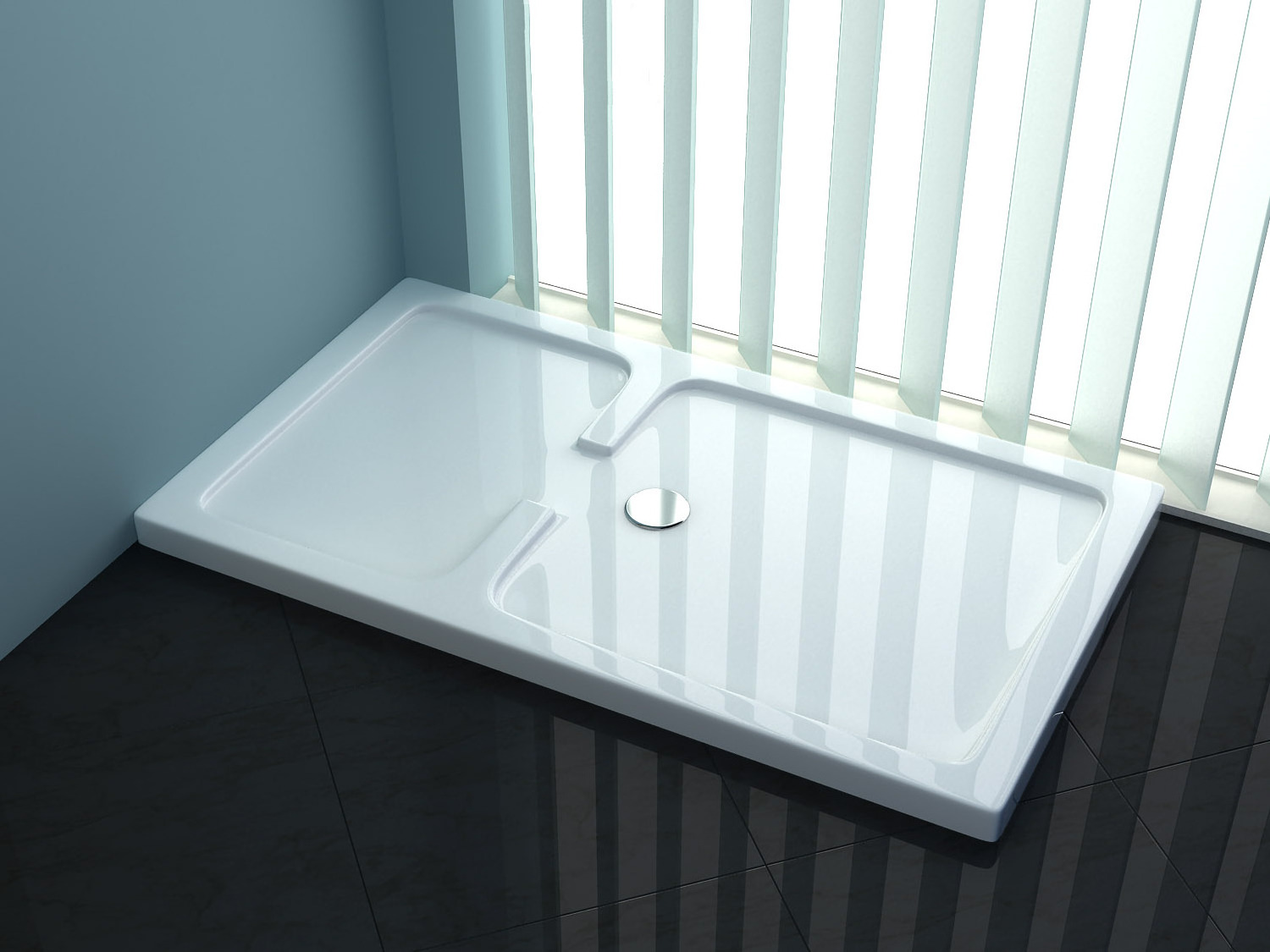 1200x800mm Acrylic/ABS Corner Anti-slip  Resin Shower Tray