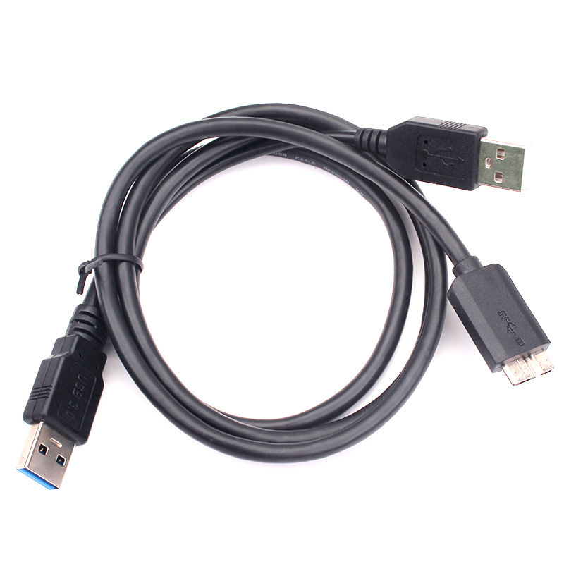 Dual usb male to micro b 3.0 hard disk data cable USB 3.0 with usb power supply cable for Seagate Western Digital Samsung