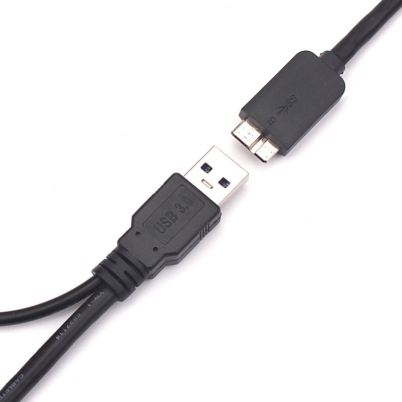 Dual usb male to micro b 3.0 hard disk data cable USB 3.0 with usb power supply cable for Seagate Western Digital Samsung