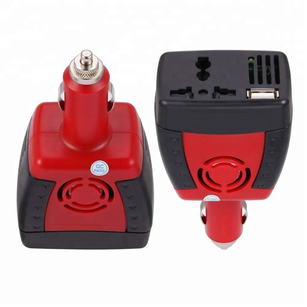 Portable 150w Car inverter dc 12V to ac 220v 110v outlet socket car power charger converter inverter adapter with USB 5V 2A