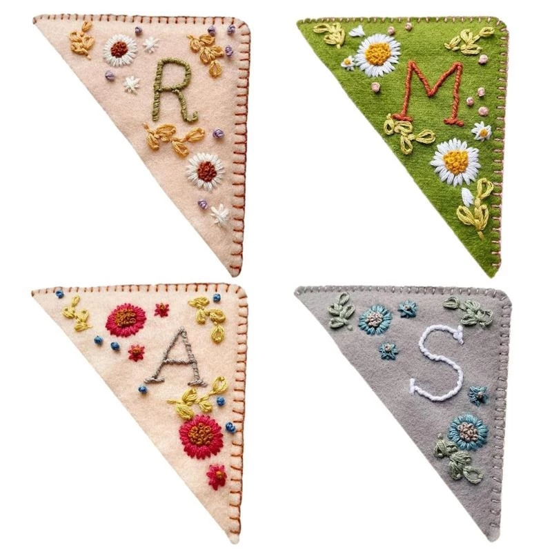 Book Corner Bookmark Felt Triangle Bookmarks Hand Stitched Felt Corner Letter Bookmark Page Markers And Book Decoration Gifts