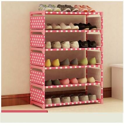 YQ JENMW Six 6 Tiers Cheap Slide Out Corner Plastic Portable Shoe Rack Shoe Organizer