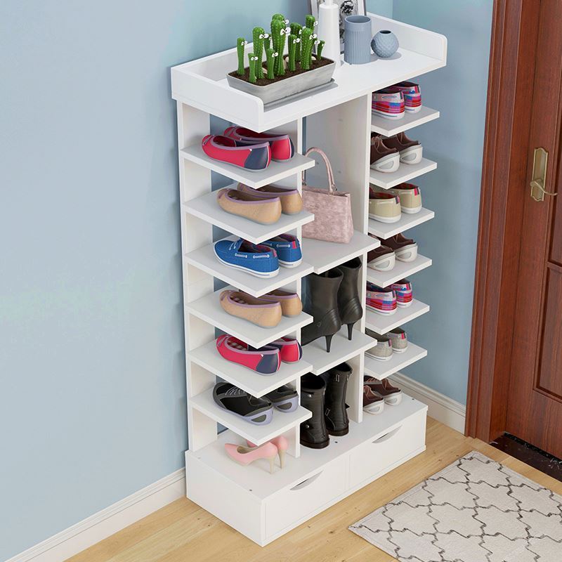 YQ JENMW Shoe Rack Space Economy Multi-Layer Simple Door Small Shoes Shelf Home Balcony Living Room Storage Storage Shoe Cabinet