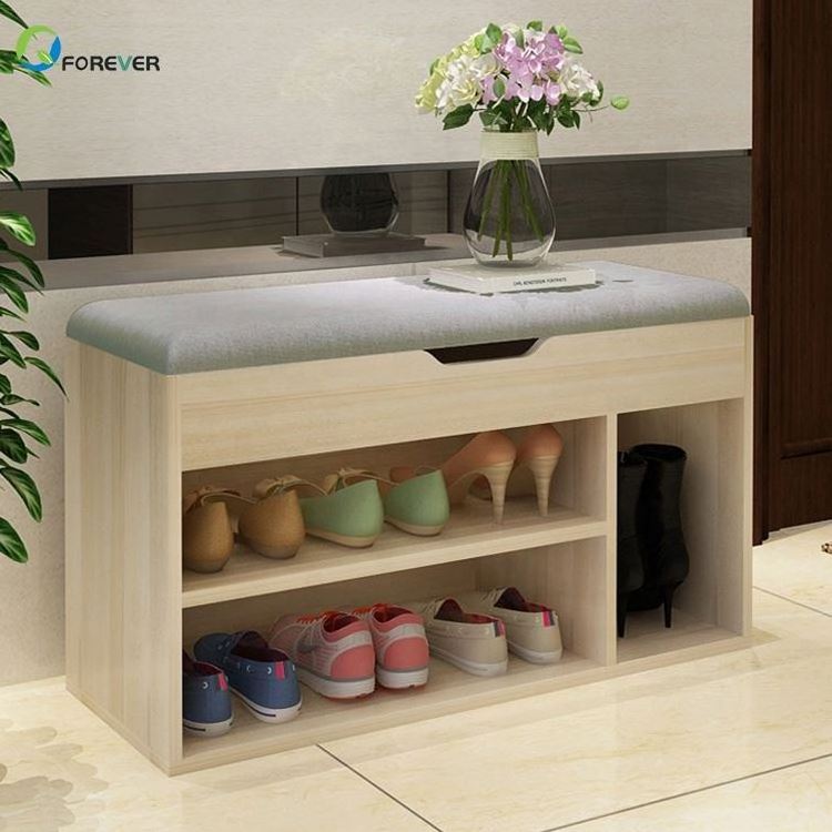 YQ JENMW Wood Fabric Sofa Change Shoes Storage Storage Household Shoe Cabinet