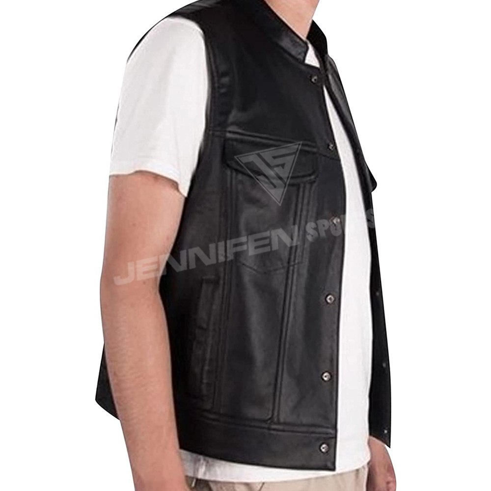 High Quality Stylish Motorcycle Leather Vest Custom Style Motorcycle Leather Vest