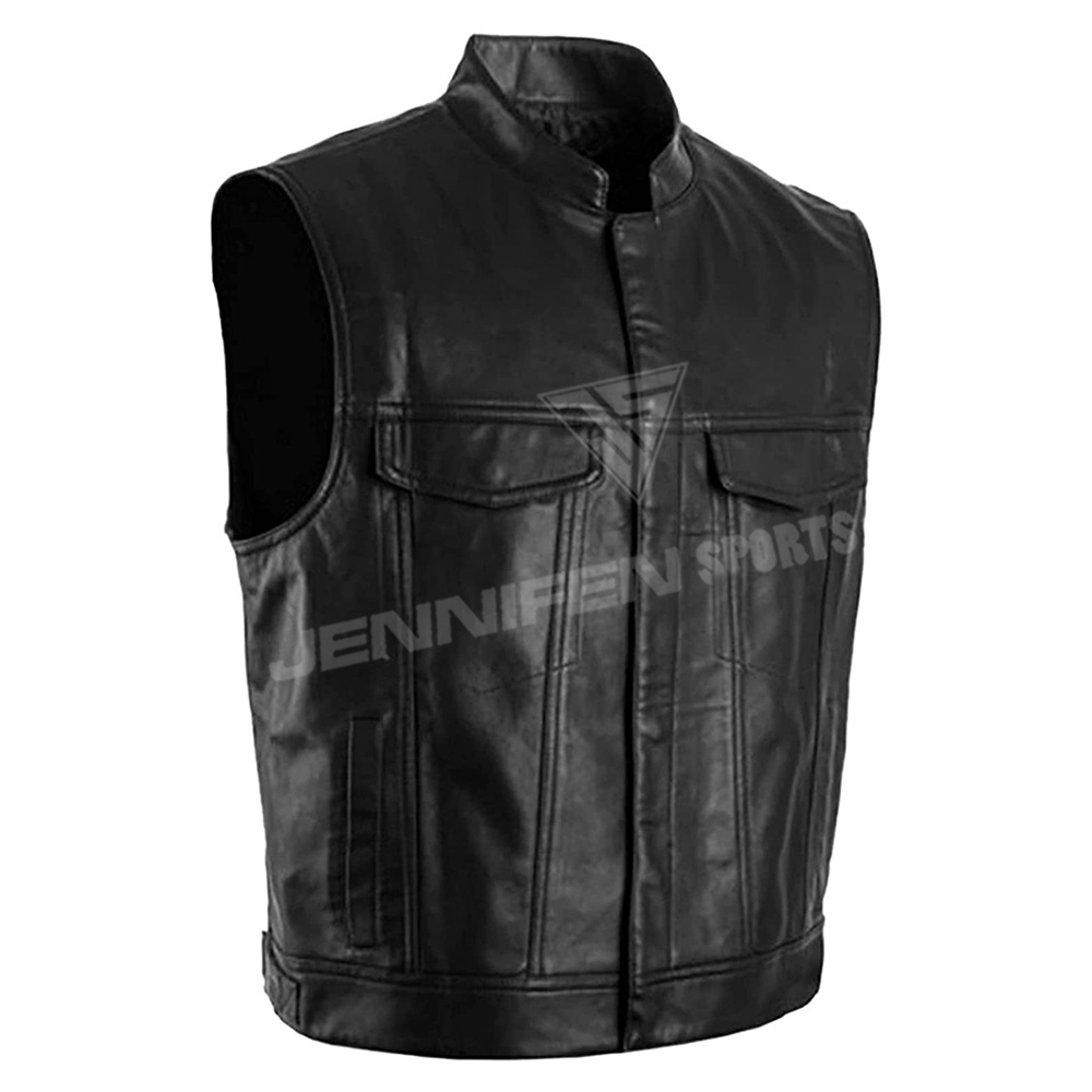 High Quality Stylish Motorcycle Leather Vest Custom Style Motorcycle Leather Vest