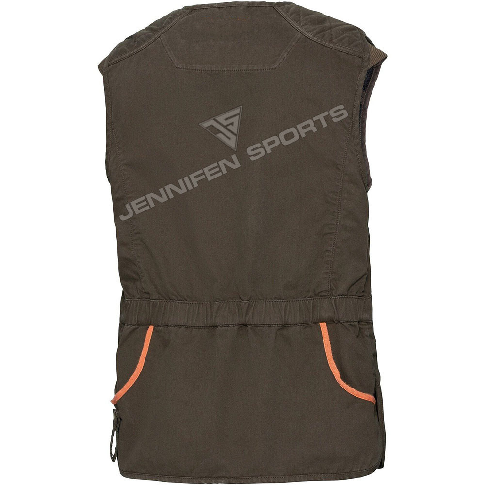 Tactical Custom Men Hunting Vest Material 100% Cotton Fabric Zipper Closing Front Pockets