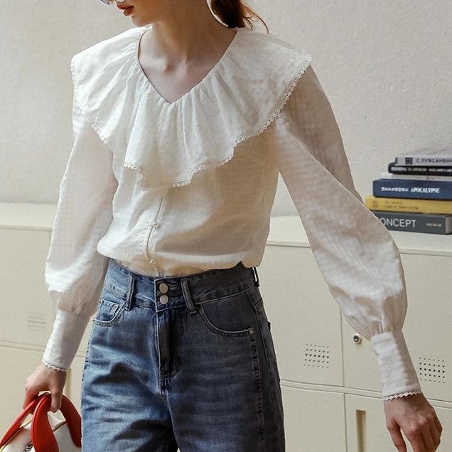 woman shirt top blouse ladies elegant ruffle soft woven soft ruched linen blouses and shirts for women