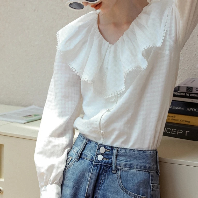 woman shirt top blouse ladies elegant ruffle soft woven soft ruched linen blouses and shirts for women