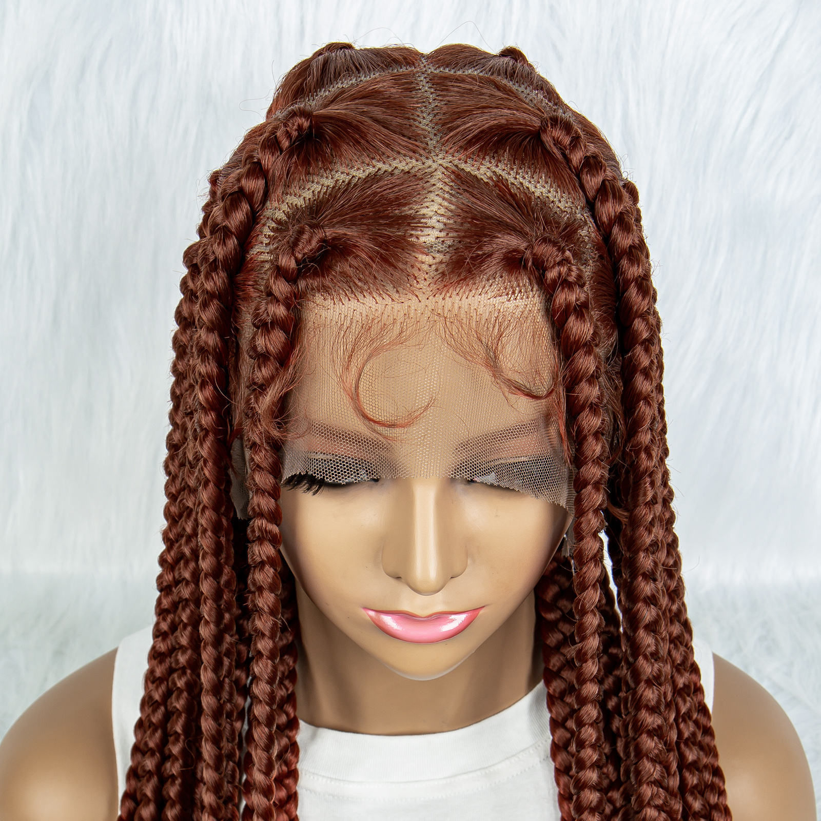 Jennifer  Cornrow  Full Lace Braided Wigs For Black Women Synthetic Lace Front Wig Square Knotless Box Braids Wig 350 Color