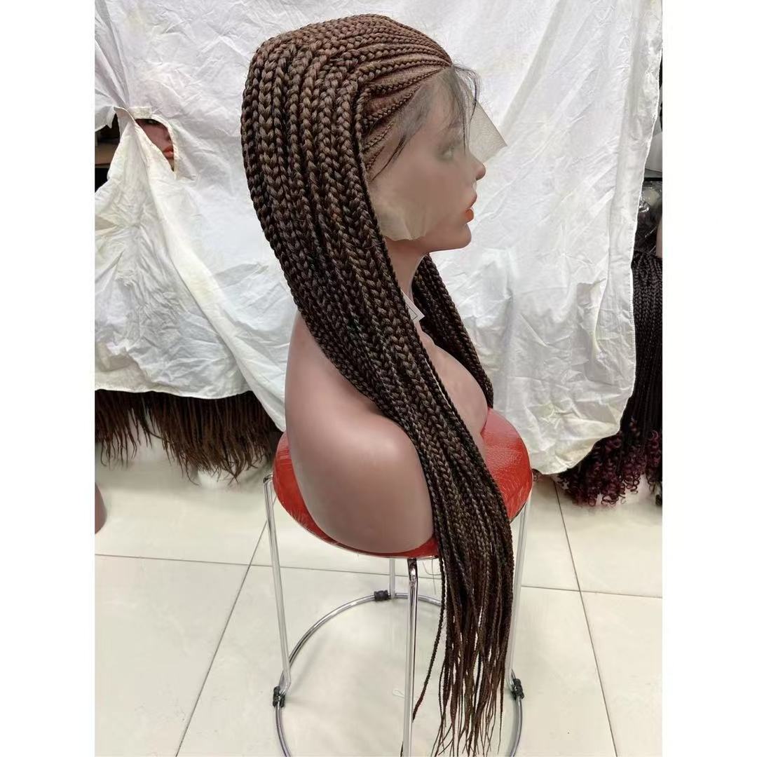 Original Factory Newest Wig Human Long Dreadlock Twist Box Braided Lace Wigs For Women Lace Front