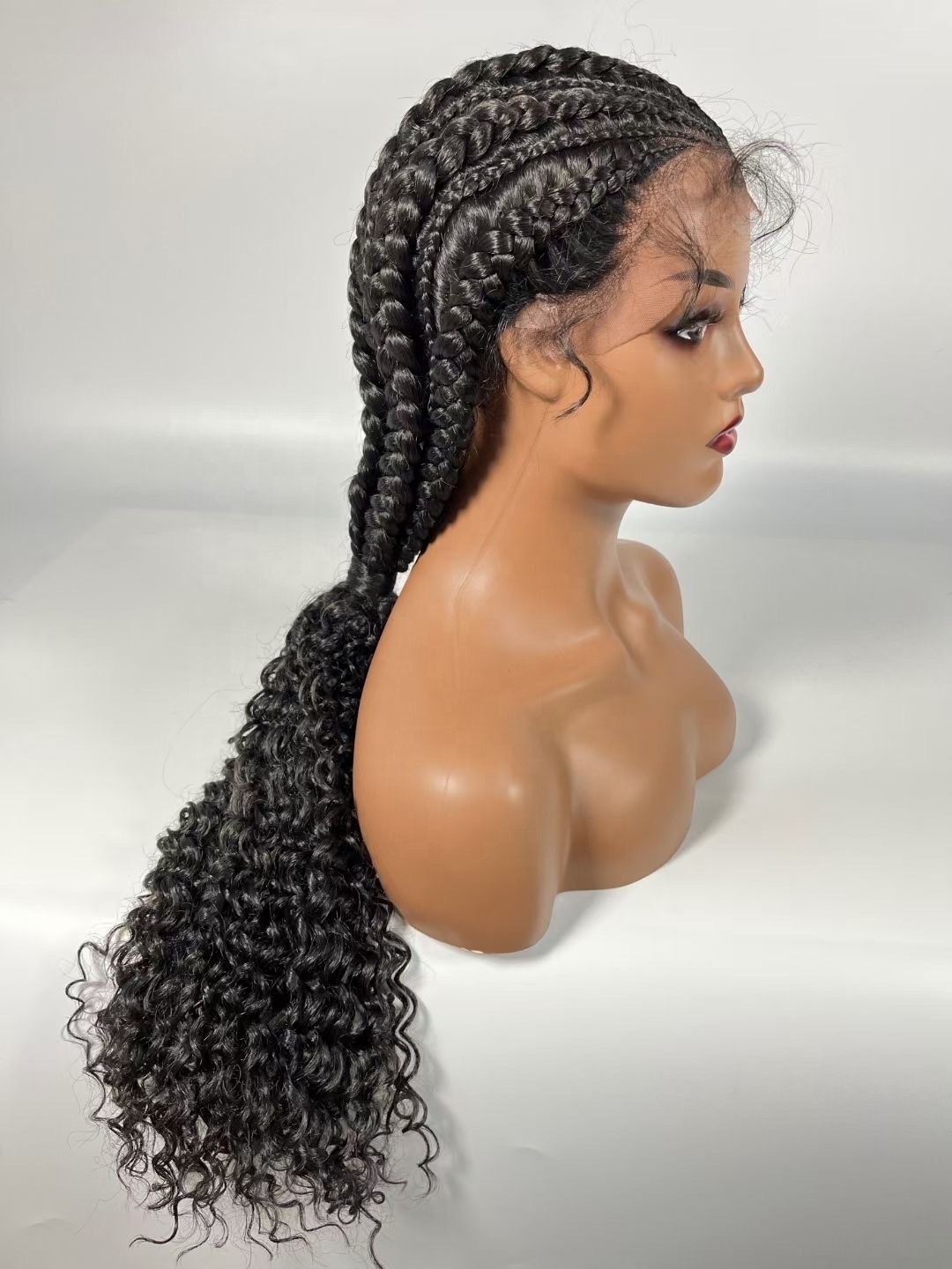 Morden Hand Made Lace Wholesale Short Faux Loc Style African Braid Synthetic Crochet Hair Dread Lock For Woman Braided Wig