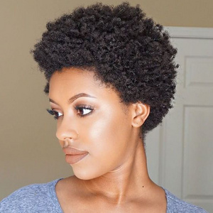 Afro Kinky Curly Wigs Short Cut Wig 100% Brazilian Curly Human Hair Human Wig For Black Women