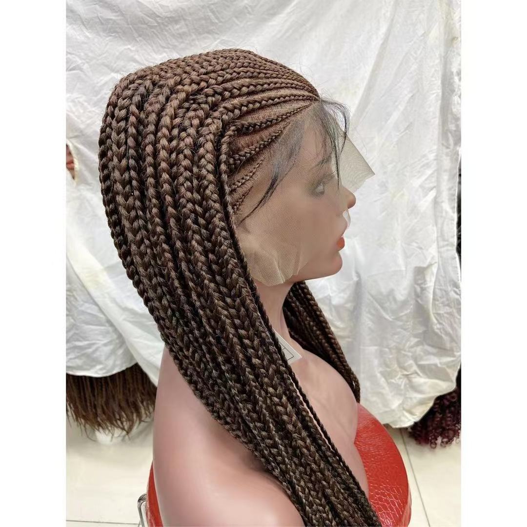 Original Factory Newest Wig Human Long Dreadlock Twist Box Braided Lace Wigs For Women Lace Front