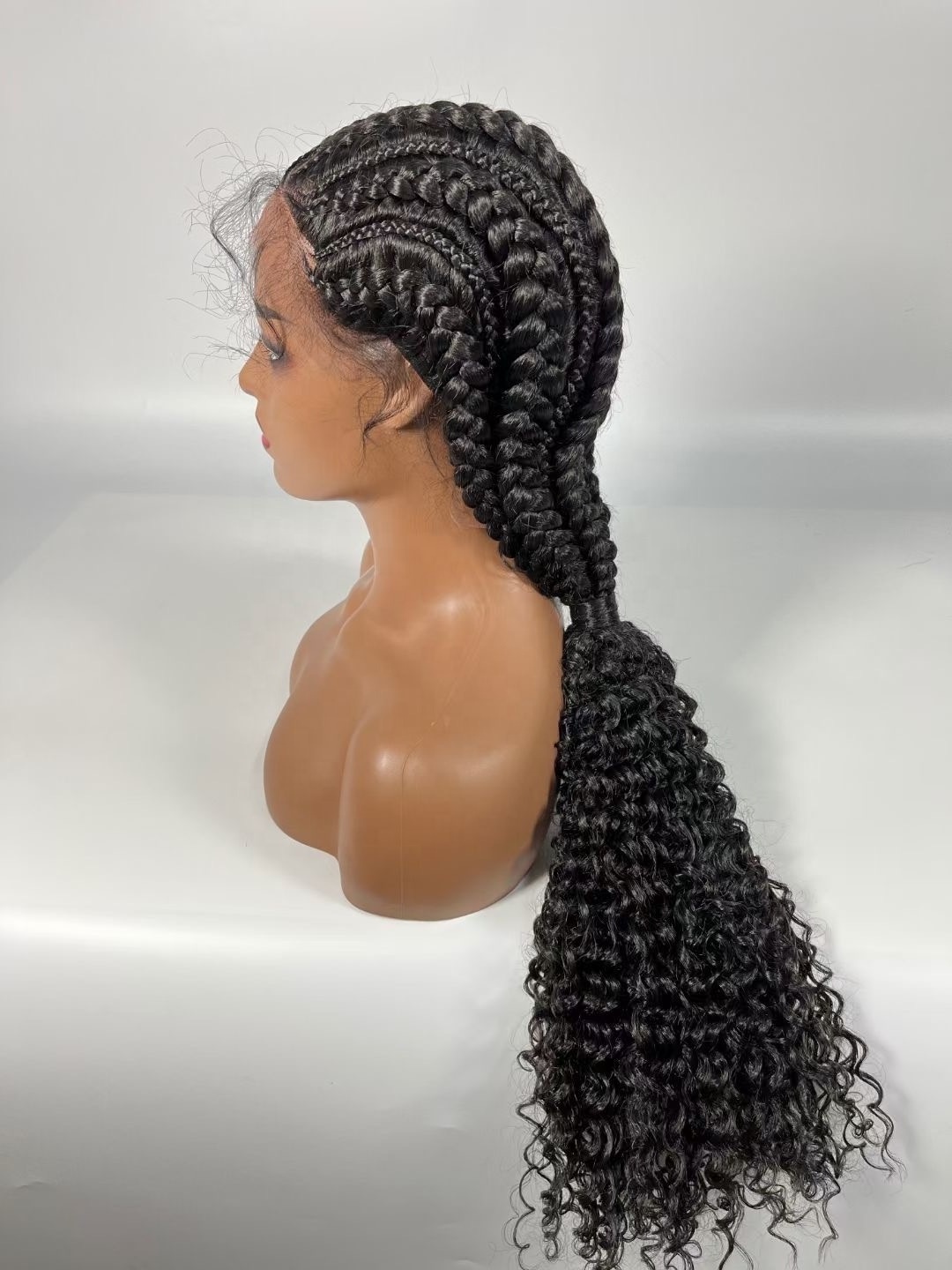 Morden Hand Made Lace Wholesale Short Faux Loc Style African Braid Synthetic Crochet Hair Dread Lock For Woman Braided Wig