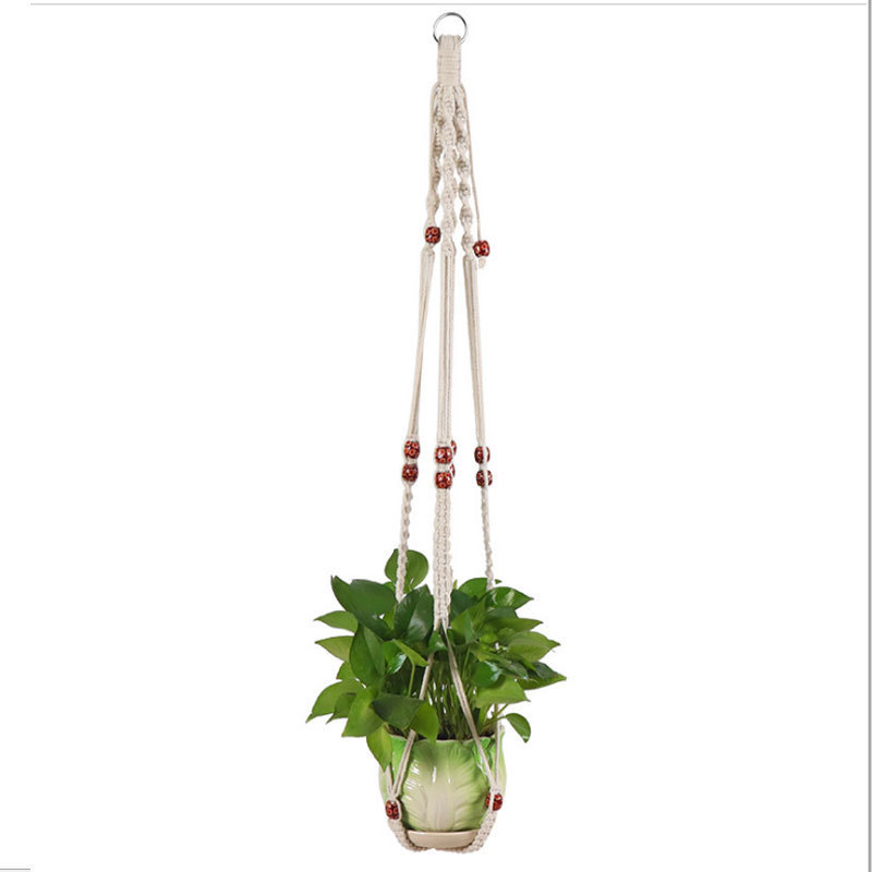 Handmade Cotton Indoor Wall Planter Decorative Flower Pot Holder Boho Macrame Plant Hangers Home Decoration