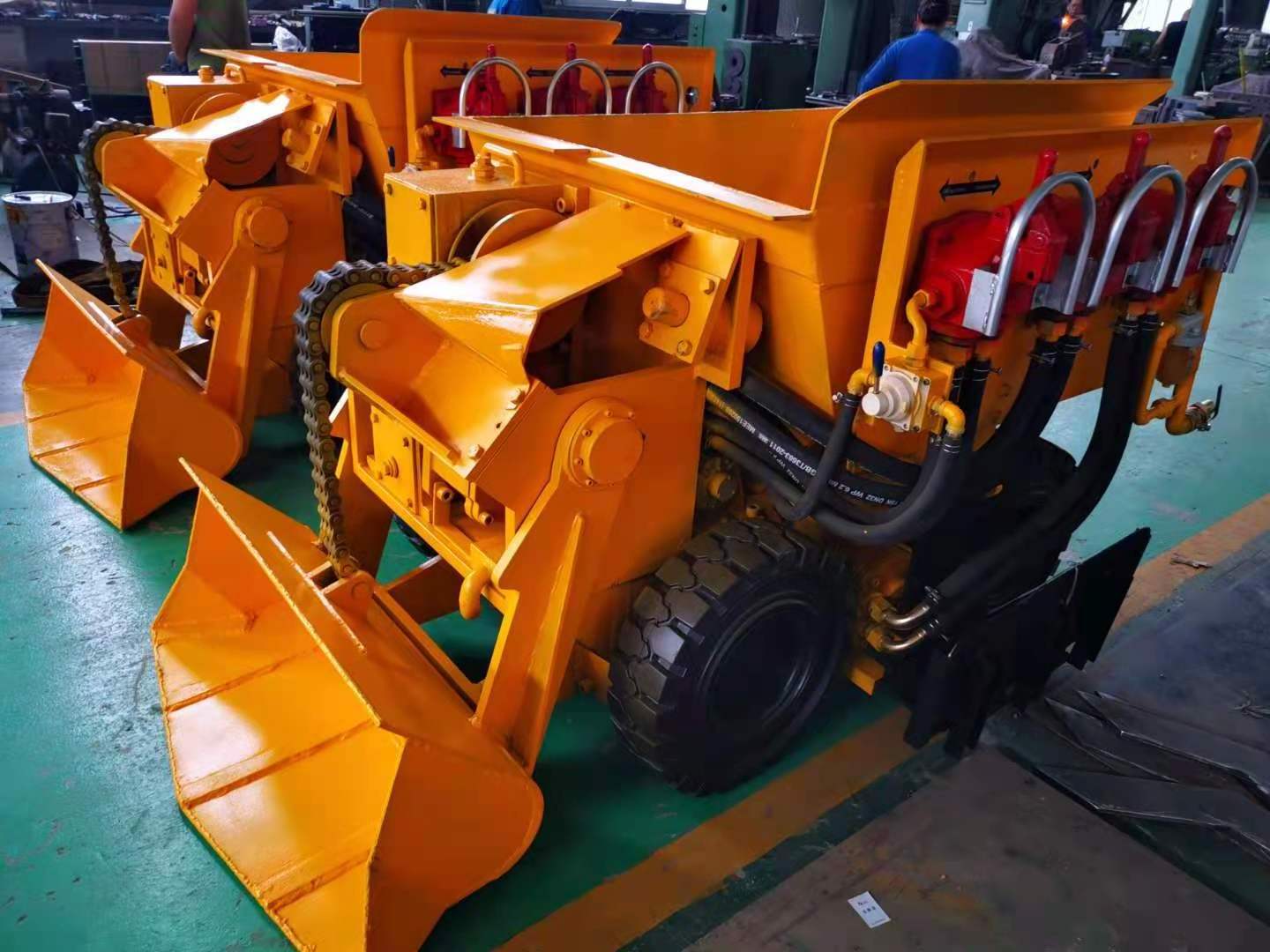 Underground mine use pneumatic  stone loader wheel tram model C-13 with solid tyre