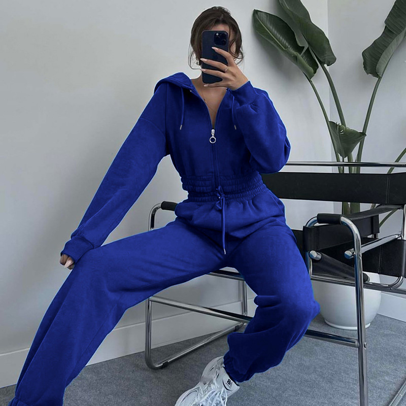 Customized Logo Blank Jogging Suits Wholesale, Tracksuits Matching Sweat Suits For Women Zip Cardigan Women Jogger Sets/