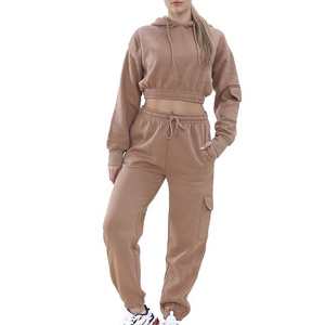 Customized Logo Blank Jogging Suits Wholesale, Tracksuits Matching Sweat Suits For Women Zip Cardigan Women Jogger Sets/