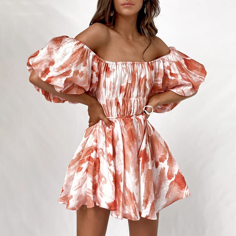 Custom Long Sleeve Elegant Pink, Mini Dress Cascading Ruffle Square Neck Short Dress For Women 2024/