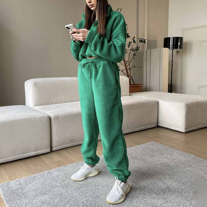 Customized Logo Blank Jogging Suits Wholesale, Tracksuits Matching Sweat Suits For Women Zip Cardigan Women Jogger Sets/