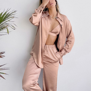 Custom Premium Cotton Ribbed Relaxed Womens Loungewear Sets, Wholesale Loungewear Women Sets Sleepwear/