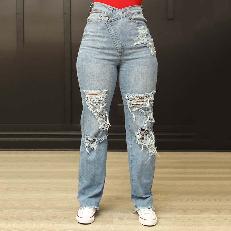 Custom 2022 Wholesale Elastic High Waist Slim, Female Pencil Jeans Stretch Denim Fashion Women Skinny Crazy Curvy Jeans/