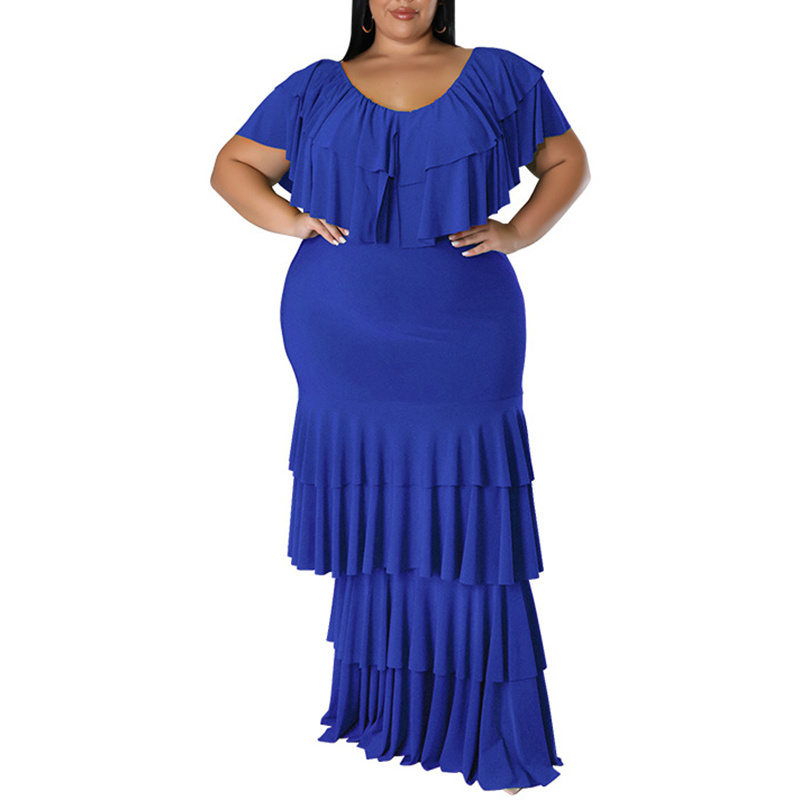 Custom Plus size women lace-up slit neck plus size nfl casual dresses, ladies short sleeve irregular sexy bodycon dress/