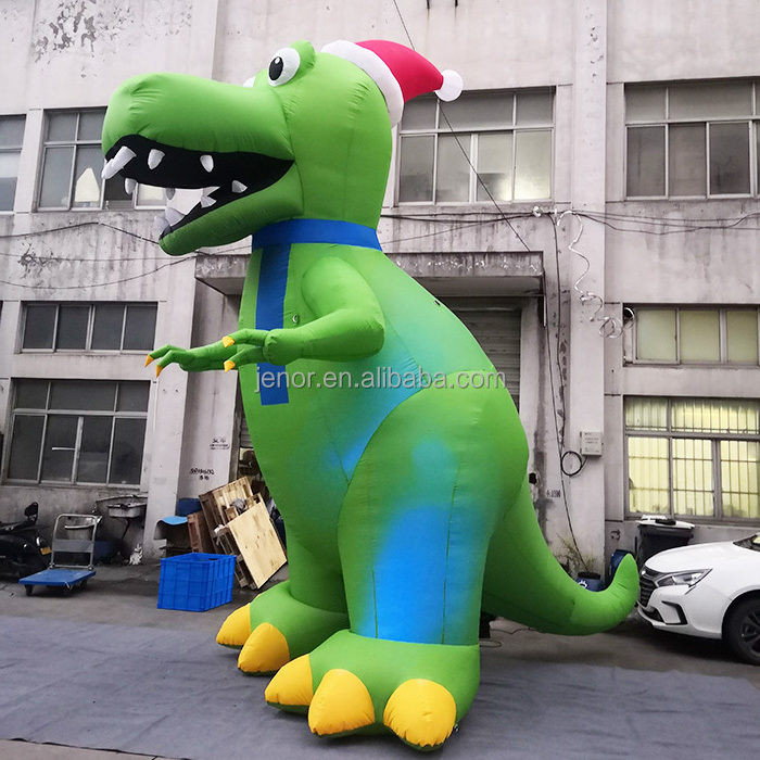 Outdoor Yard Decoration Christmas Inflatable Dinosaur Cartoon with LED Light