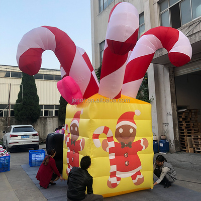 Giant Inflatable Christmas Gift Box Inflatable Candy Cane for Outdoor Xmas Decoration