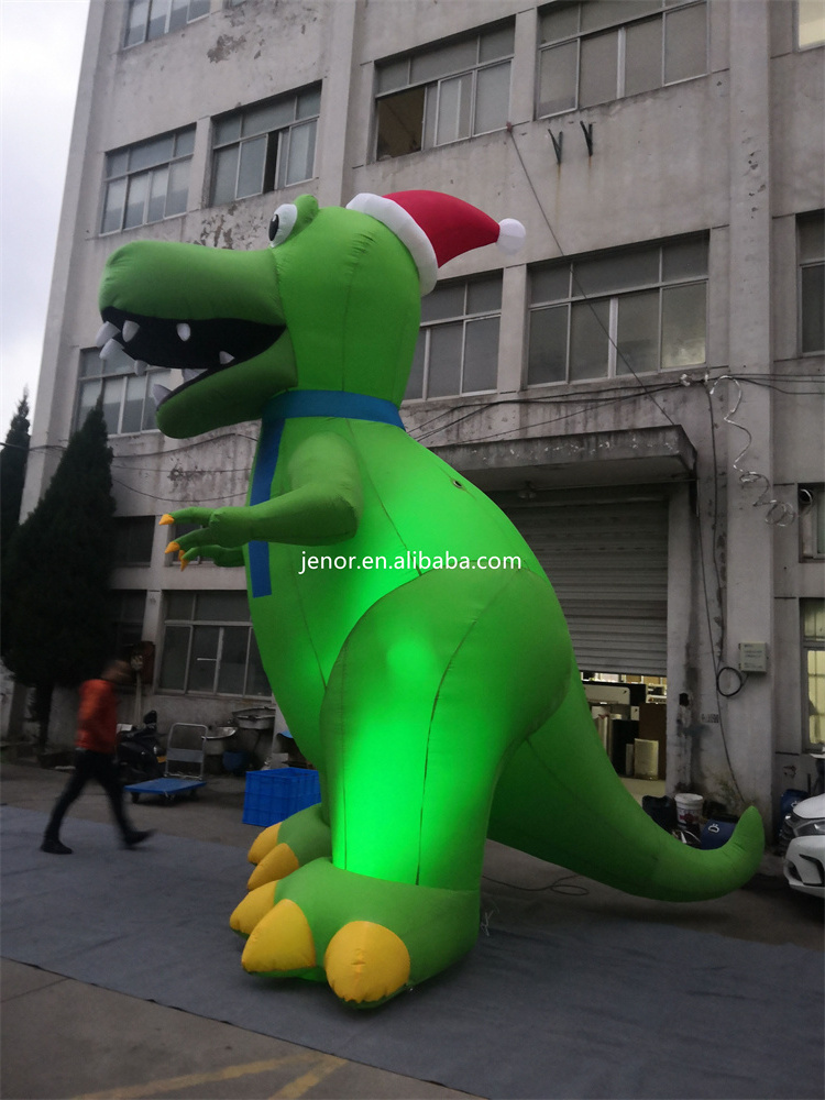 Outdoor Yard Decoration Christmas Inflatable Dinosaur Cartoon with LED Light