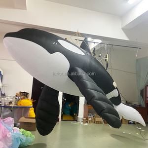 Giant Black Inflatable Killer Whale with Light for Concert Party Hanging Decoration