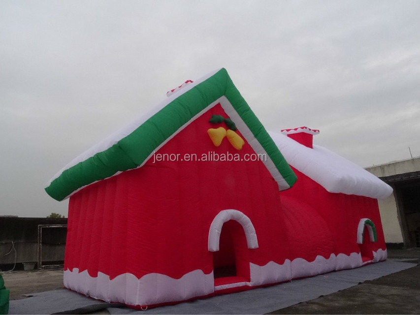 Christmas Decoration Red Inflatable Santa House Inflatable Grotto House Tent for Xmas Party