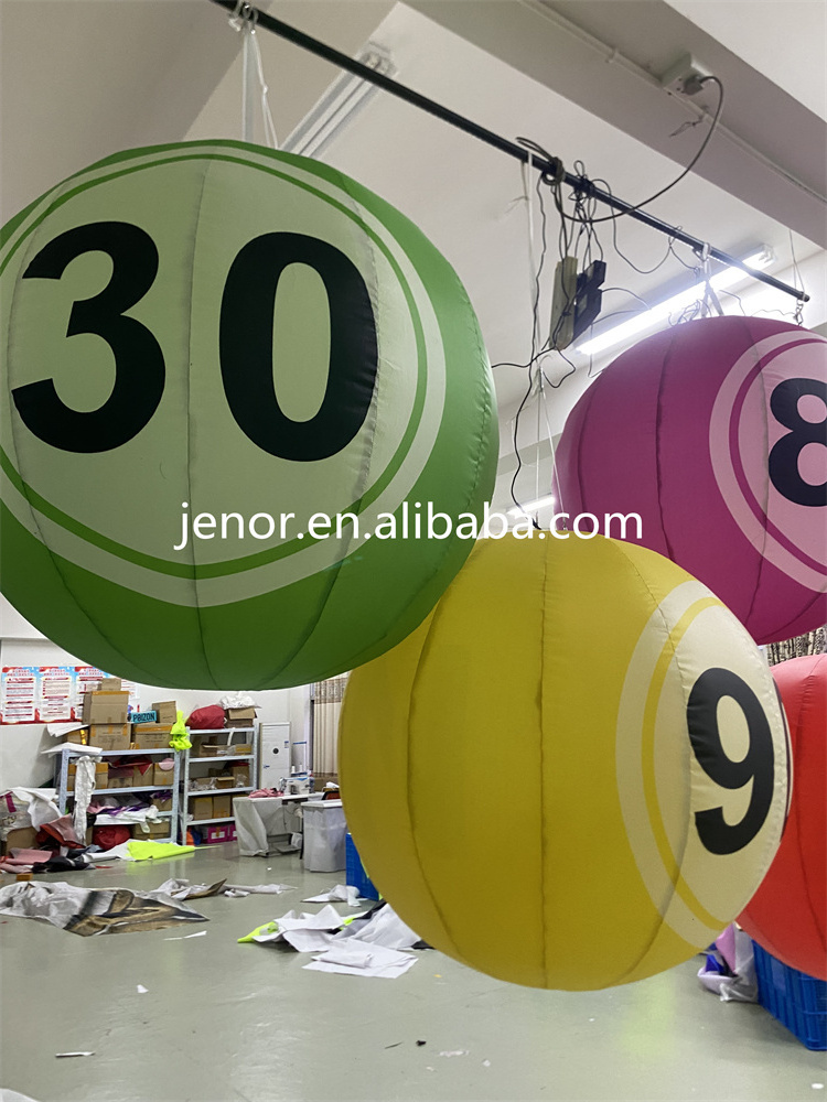 Event Party Advertising Ceiling LED Inflatable Bingo Balls Balloon for Holiday Decoration