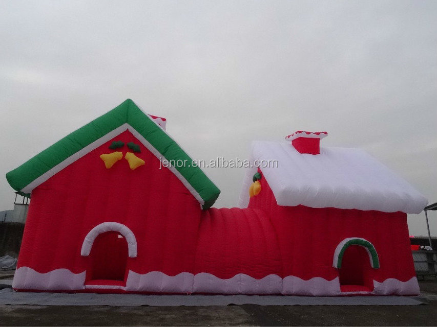 Christmas Decoration Red Inflatable Santa House Inflatable Grotto House Tent for Xmas Party