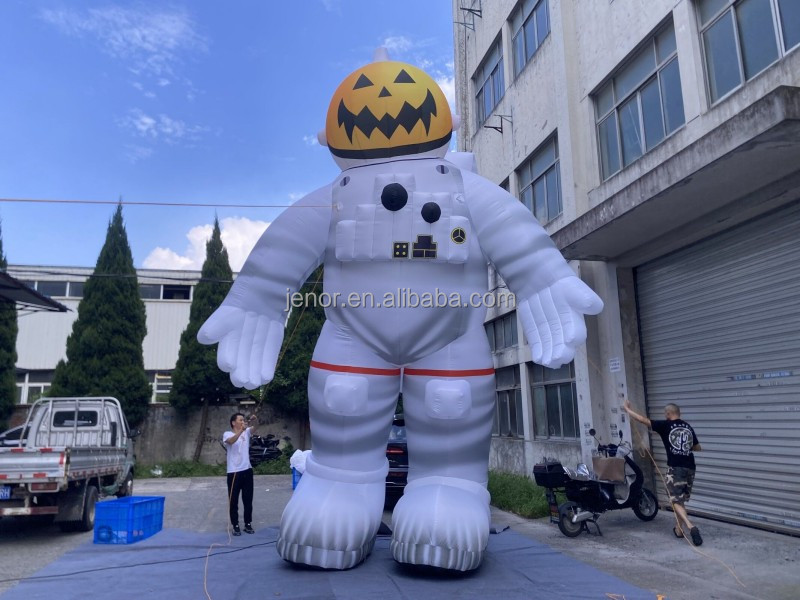 Giant Inflatable Astronaut with Pumpkin head Blow Up Spaceman for Decoration