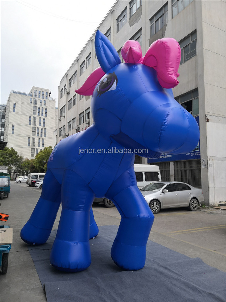 Blue customized giant inflatable pony inflatable horse cartoon for advertising