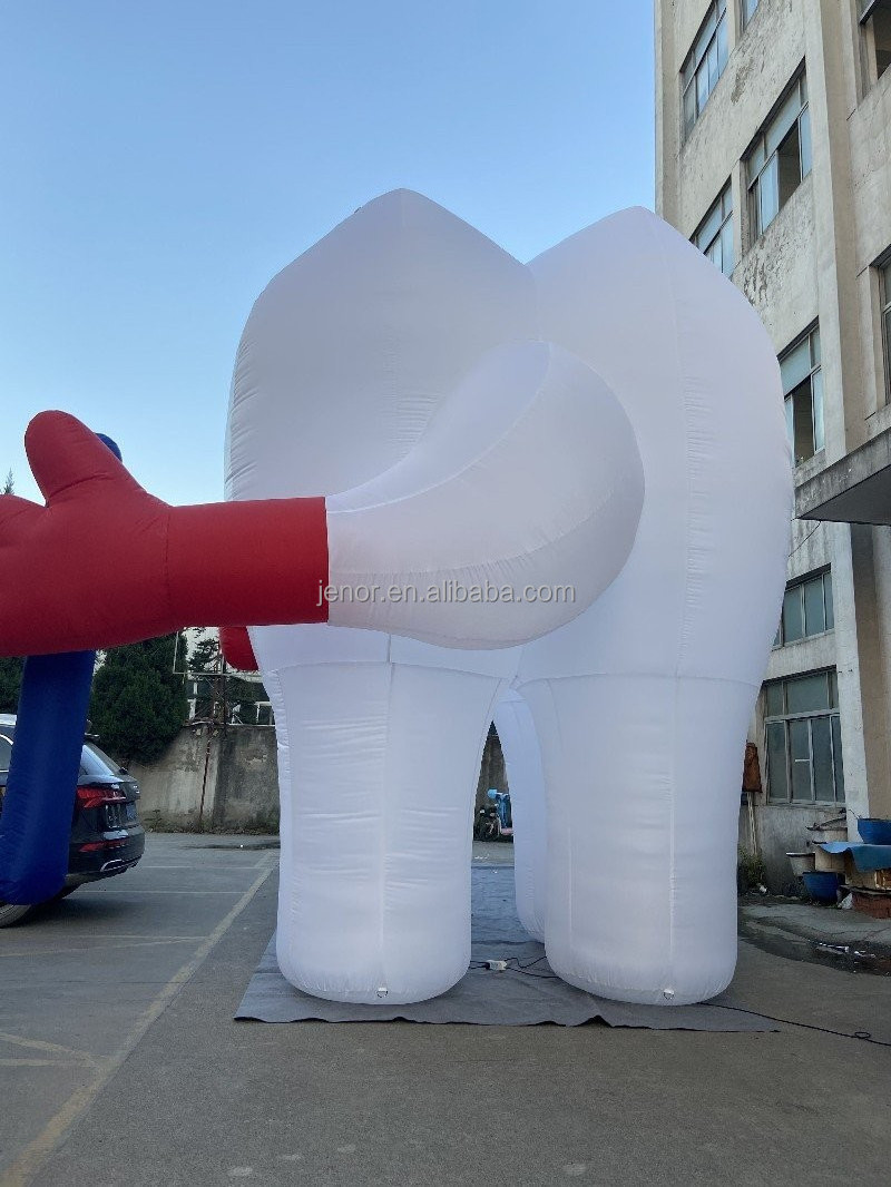 Customized white inflatable tooth inflatable model for dental clinic advertising