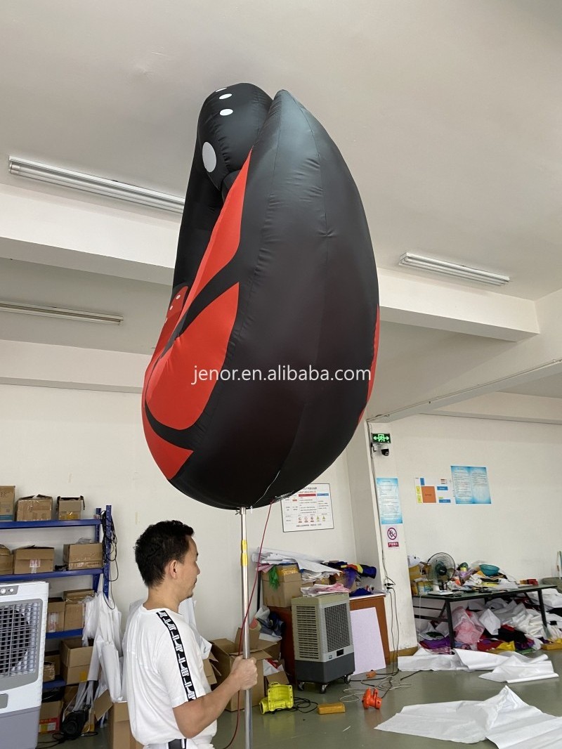 Inflatable Black Swan With Pole Costume Bird Puppet For Parade Performance Advertising