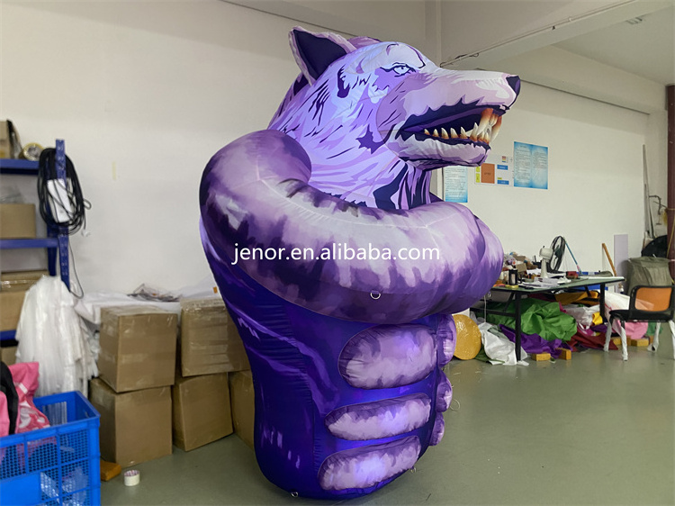 LED Lighting Inflatable Wolf Animal Cartoon for Event Advertising