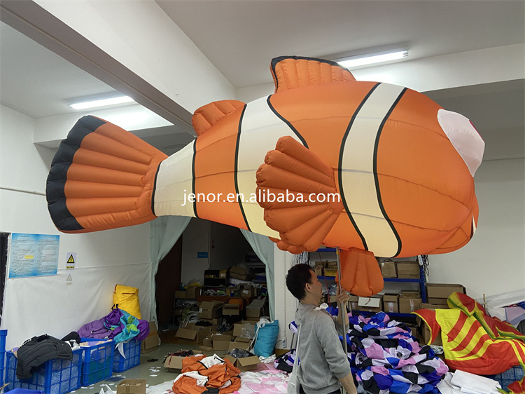 Orange Lighting Inflatable Fish Puppet Costume for Street Parade Performance