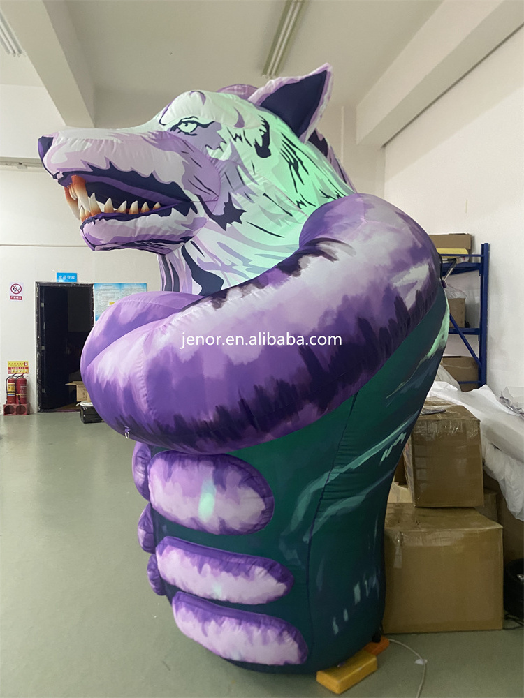 LED Lighting Inflatable Wolf Animal Cartoon for Event Advertising