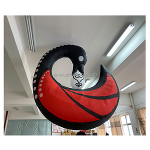 Inflatable Black Swan With Pole Costume Bird Puppet For Parade Performance Advertising