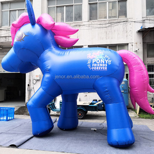 Blue customized giant inflatable pony inflatable horse cartoon for advertising