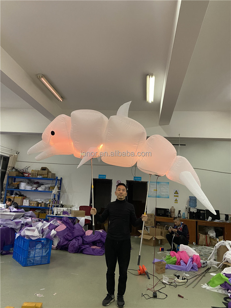 Walking Colorful Lighted Inflatable Dolphin Puppet Costume for Carnival Parade Performance