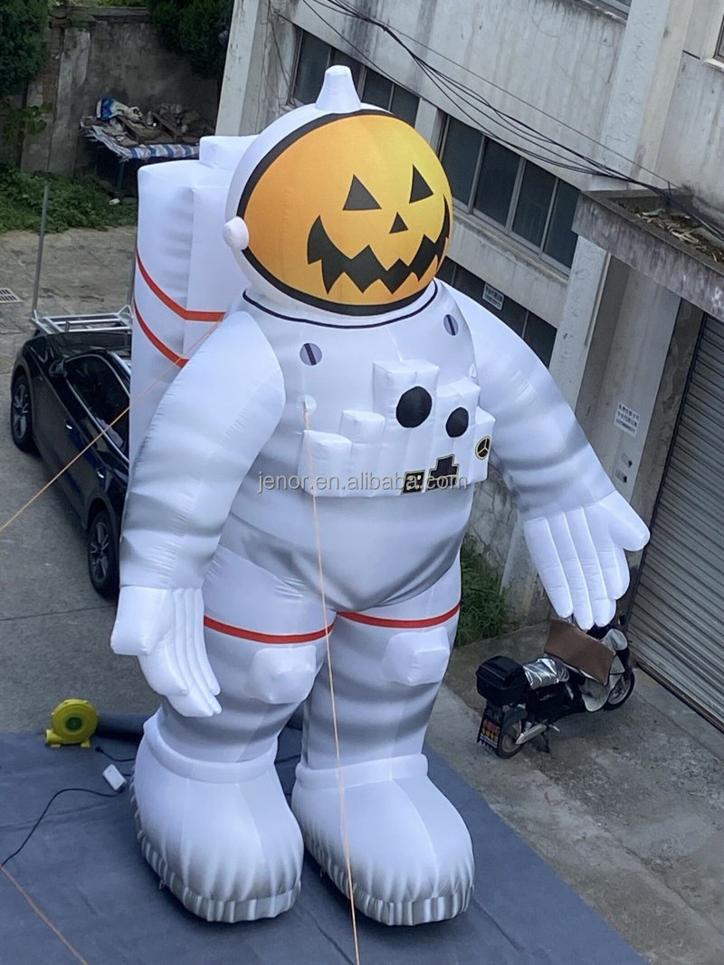 Giant Inflatable Astronaut with Pumpkin head Blow Up Spaceman for Decoration