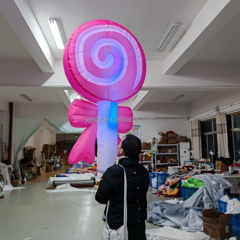 Lighting Pink Inflatable Lollipop Inflatable Candy for Performance Decoration